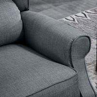 HOMCOM Vibrating Massage Recliner Chair with Heat, Wingback Push Back Reclining Chair for Living Room, Charcoal Gray(m-9)