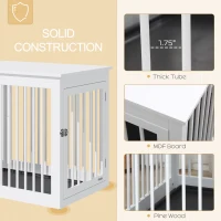 PawHut Wooden Dog Crate Furniture, Puppy Kennel End Table, Decorative Pet House with Front Door, Safety Lock, for Small & Medium Sized Dog, White(m-6)