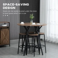HOMCOM 5-Piece Counter Height Bar Table and Chairs, Round Dining Table and Chairs Set for 4, Pub Table and Chairs(m-5)