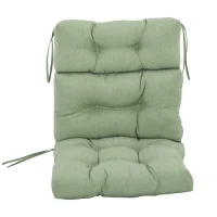 Outsunny Outdoor Patio Chair Seat/Back Chair Cushion Replacement, Tufted Pillow with Thick Filling and String Ties, Light Green(m-7)
