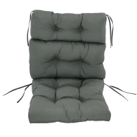 Outsunny Outdoor Patio Chair Seat/Back Chair Cushion Replacement, Tufted Pillow with Thick Filling and String Ties, Dark Grey(m-7)