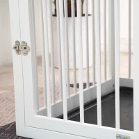 PawHut Wooden Dog Crate Furniture, Puppy Kennel End Table, Decorative Pet House with Front Door, Safety Lock, for Small & Medium Sized Dog, White(m-9)