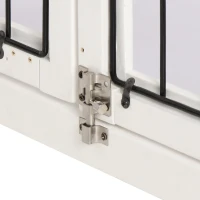 PawHut 26" Wooden Dog Cage with Double Door Entrance & Simple Modern Design, White(m-9)