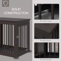 PawHut Wooden Dog Crate Furniture, Puppy Kennel End Table, Decorative Pet House with Front Door, Safety Lock, for Small & Medium Sized Dog, Coffee(m-6)