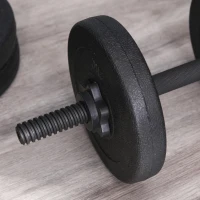 Soozier Adjustable 2 x 22lbs Weight Dumbbell Set for Weight Fitness Training Exercise Fitness Home Gym Equipment, Black (Pair)(m-9)