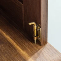 PawHut 29.5" Wooden Dog Cage with Windows, End Table Furniture Style, Modern Pet Kennel with Lockable Doors Elevated Base for Small and Medium-sized Dogs, Brown(m-9)