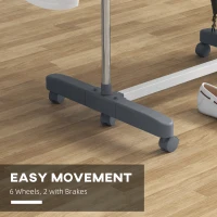 HOMCOM Garment Drying Rack Stainless Steel Folding Clothes Hanging Rack with Side Wings Castors for Indoor Outdoor Grey(m-7)