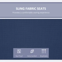 Outsunny 3-Seater Outdoor Swing Chair Bench with Adjustable Canopy, Dark Blue(m-5)