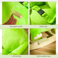 Qaba baby rocking horse Kids Interactive 2-in-1 Plush Ride-On Stroller Rocking Dinosaur With Nursery Song Rocking Horse 18+ months(m-7)