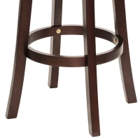 HOMCOM Swivel Bar Stool with Back, 31 Inch PU Leather Bar Height Stool, Farmhouse Barstool with Rubberwood Frame, Black(m-9)
