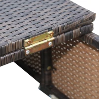 Outsunny Outdoor Lounge Chairs Set of 2 with 5-Level Angles Adjust Backrest, Thick Cushions, & Matching Table, Patio Rattan Furniture Sets for Pool Side, Balcony, Beach, Yard, MixedBrown(m-11)