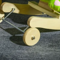 Qaba baby rocking horse Kids Interactive 2-in-1 Plush Ride-On Stroller Rocking Dinosaur With Nursery Song Rocking Horse 18+ months(m-10)