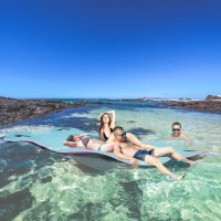 HOMCOM 17' x 5' Floating Water Mat, 3-Layer Swimming Pool Float Ultimate Super-Sized Portable Foam Raft, Thick and Durable Water Activities Mat for Lake, Oceans(m-9)