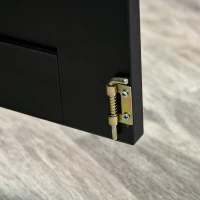 PawHut 29.5" Wooden Dog Cage with Windows, End Table Furniture Style, Modern Pet Kennel with Lockable Doors Elevated Base for Small and Medium-sized Dogs, Black(m-9)