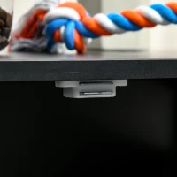 PawHut 29.5" Wooden Dog Cage with Windows, End Table Furniture Style, Modern Pet Kennel with Lockable Doors Elevated Base for Small and Medium-sized Dogs, Black(m-8)