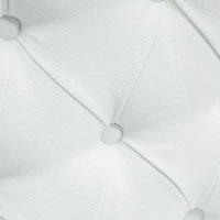 HOMCOM Fabric Bar Stool Set of 2, Tall 29.5" Seat Height Bar Chairs with Tufted Back & Wood Legs, Cream White(m-8)