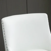 HOMCOM 28" Swivel Bar Height Bar Stools Set of 2, Armless PU Leather Upholstered Barstools Chairs with Nailhead Trim and Wood Legs, White(m-8)