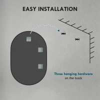 HOMCOM Bathroom Mirror for Vanity, Oval Wall Mirror with Aluminium Frame, 24" x 35"(m-7)