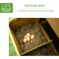 PawHut 79" Wooden Chicken Coop, Outdoor Hen House, Poultry Habitat with Removable Tray, Nesting Box, Run, Ramp(m-6)