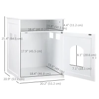 PawHut Cat Litter Box Enclosure Hidden Cabinet Cat Furniture Indoor Cat Washroom Nightstand End Table with Cat-sized Hole Wide Tabletop Storage Shelf (Litter Box Not Included)(m-3)