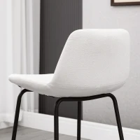 HOMCOM 29.5" Bar Stools Set of 2, Upholstered Extra Tall Barstools, Armless Bar Chairs with Back, Steel Legs, Cream White(m-8)