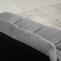 HOMCOM 2-In-1 Floor Sofa Lazy Bed, Folding Couch with Adjustable Backrest Headrest, Thick Padding, Metal Frame and 2 Pillows, Grey(m-10)