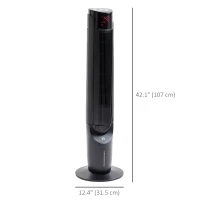 HOMCOM Cooling Fan for Bedroom with Ice Pack, Tower Fan with Remote Control, 3 Modes, 3 Speeds, 3 Speeds, 12H Timer, Black(m-3)