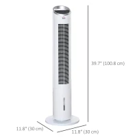 HOMCOM 3-In-1 Evaporative Air Cooler, Oscillation Cooling Fan, Swamp Cooler with Ice Packs, Remote Control, Timer, 3 Modes and 3 Speeds, White(m-3)