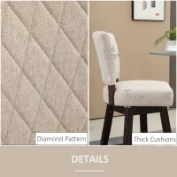 HOMCOM Set of 2 Swivel Counter Height Bar Stools with Footrest, Beige(m-6)