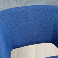 HOMCOM Fabric Bar stools Set of 2, 29.5" Pub Height Chairs with Steel Legs, Backrest for Kitchen Counter, Dining Room, Bistro Table, Blue(m-8)