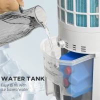 HOMCOM 3-In-1 Evaporative Air Cooler, Oscillation Cooling Fan, Swamp Cooler with Ice Packs, Remote Control, Timer, 3 Modes and 3 Speeds, White(m-9)