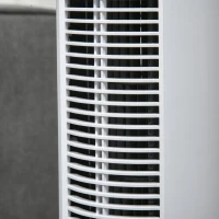 HOMCOM Freestanding Tower Fan Cooling for Home Bedroom with 3 Speed, 12h Timer, Oscillating, LED Sensor Panel, Remote Controller, White(m-10)