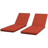 Outsunny 2-Piece Back and Seat Cushion Pillows Replacement, Patio Chair Cushions Set with Ties for Indoor Outdoor, Rust Red(m-2)