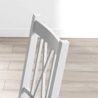 HOMCOM Farmhouse Dining Table Chairs Set of 2, Pine Wood Kitchen Table Chairs with PU Leather Cushion for Living Room, Bedroom(m-9)