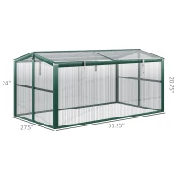 Outsunny 52" Aluminum Framed Polycarbonate Cold Frame Greenhouse / Raised Bed Cover(m-3)