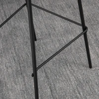 HOMCOM 29.5" Bar Stools Set of 2, Upholstered Extra Tall Barstools, Armless Bar Chairs with Back, Steel Legs, Grey(m-9)