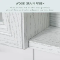 kleankin Aluminum Medicine Cabinet with Mirror, 31.5"W x 27.5"H Bathroom Storage Cabinet with 3-tier Shelves, Wall Mounted, White(m-9)