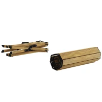 Outsunny Folding Picnic Table, Portable Aluminum Camping Table with Roll-Up Top for Party, BBQ, Beach, Natural(m-7)