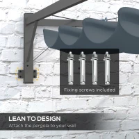 Outsunny Metal Pergola with Retractable Roof, 10' x 10' Wall Mounted Outdoor Gazebo Sun Shade Shelter(m-4)