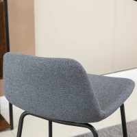 HOMCOM 29.5" Bar Stools Set of 2, Upholstered Extra Tall Barstools, Armless Bar Chairs with Back, Steel Legs, Grey(m-8)