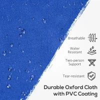 Outsunny Folding Camping Cot for Adults with Carry Bag, Side Pocket, Outdoor Portable Sleeping Bed for Travel Camp Vocation, Navy Blue(m-6)