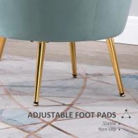 HOMCOM Modern Accent Chair, Velvet-Touch Fabric Leisure Club Chair with Gold Metal Legs for Bedroom, Green(m-7)