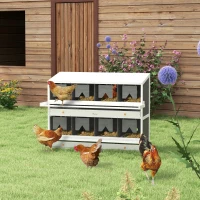 PawHut Chicken Nesting Boxes, 8 Compartments with 2 Egg Collection Trays, Easy Assembly, Perfect for Poultry Enthusiasts(m-1)