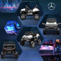 Aosom Kids Ride on Car, Licensed Mercedes-Benz Unimog 12V 7AH Battery Powered Electric Truck with Remote Control, 3 Speed Spring Suspension, LED Lights, MP3, Music, White(m-9)
