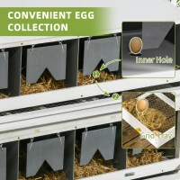 PawHut Chicken Nesting Boxes, 8 Compartments with 2 Egg Collection Trays, Easy Assembly, Perfect for Poultry Enthusiasts(m-4)
