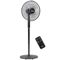 HOMCOM Floor Standing Fan with Remote Control, Oscillating, LED Screen, Stand Up Cooling Fan, Tall Pedestal Electric Fan for Home Bedroom, Black(m-2)