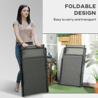 Outsunny Foldable Patio Lounger with Cushion, 5-Level Adjust Backrest Recliner Chair, Grey(m-6)