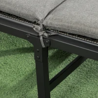Outsunny Foldable Patio Lounger with Cushion, 5-Level Adjust Backrest Recliner Chair, Grey(m-9)