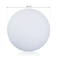 HOMCOM 12" RGB Outdoor LED Ball Light Waterproof Rechargeable Adjustable Color Changing Globe Orb Lamp With Remote Control(m-3)