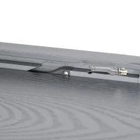 Outsunny 31.5"-63" Extendable Outdoor Dining Table for 4-6 with Aluminium Frame, Steel Tabletop Dark Grey(m-10)